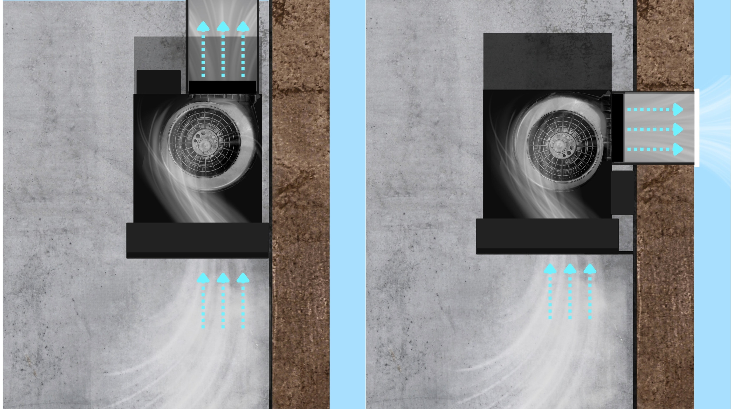 Vertical - Horizontal Exhaust