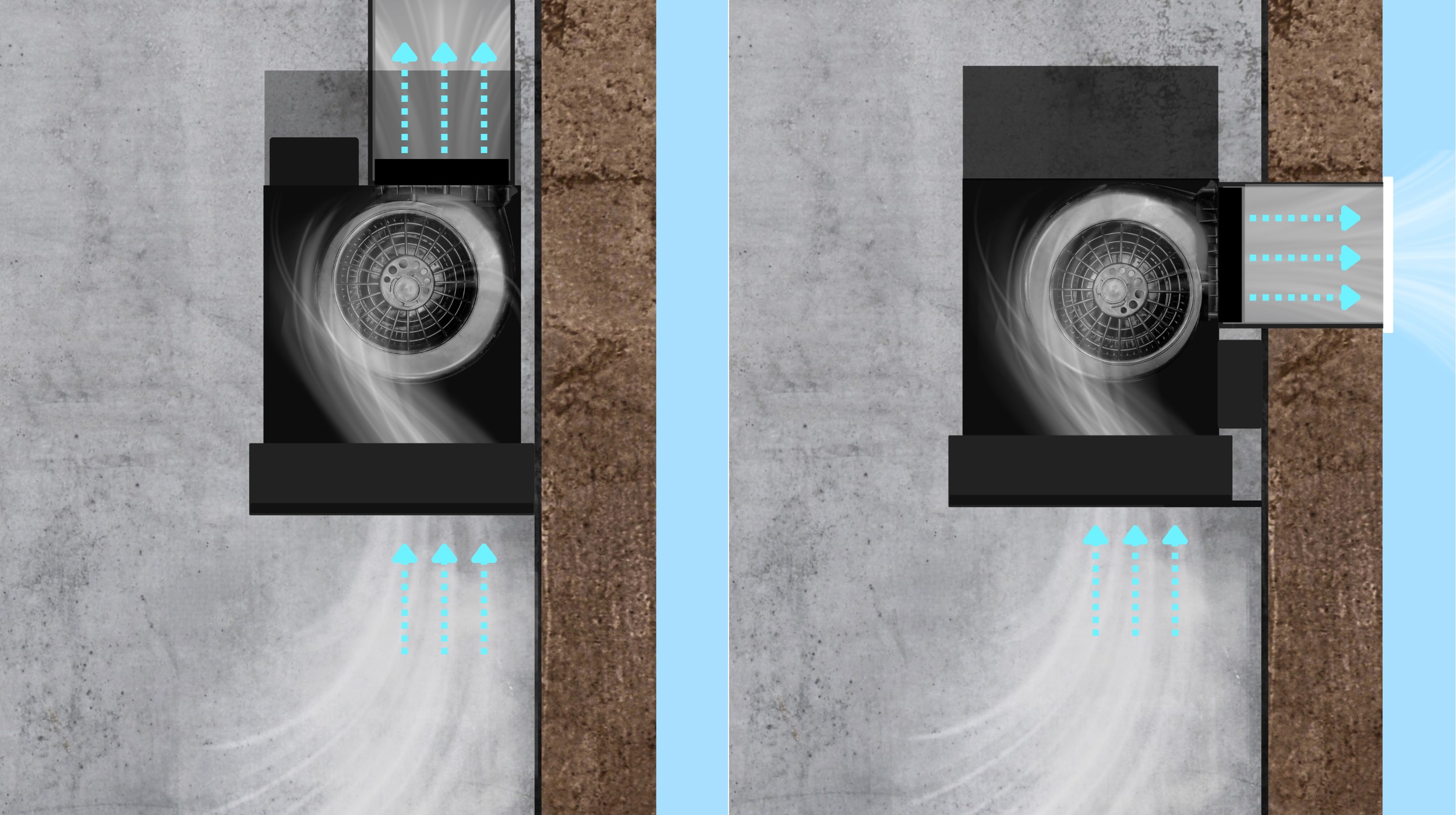 Vertical - Horizontal Exhaust